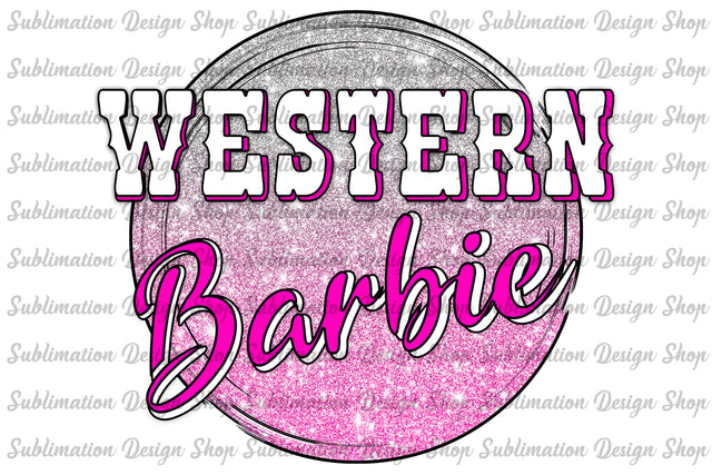 Western Barbie Png, Western Png, Pink Silver Glitter Png, Country Girl Png, Cowgirl Png, Digital Download, Sublimation Designs Downloads Sublimation SublimationDesignShop 