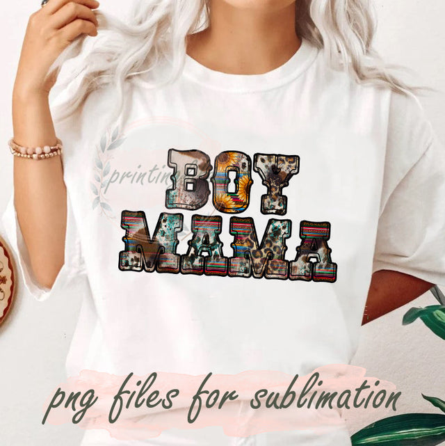 Western Boy Mama Png, Boy Mama Leopard Sublimation Design Png, Cowhide Turquoise Png, Sunflower Boy Mama Digital Png, Mama Sublimation Design, Digital Download Sublimation PrintingLife 