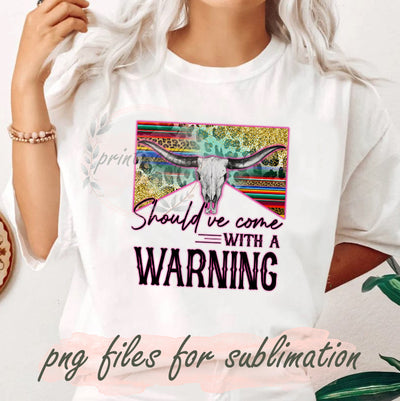 Western Bull Skull Deign Png, Should've Come With A Warning Png, Leopard Glitter Sublimation Png, Western Aztec Leoprad Png, Digital Download Sublimation PrintingLife 