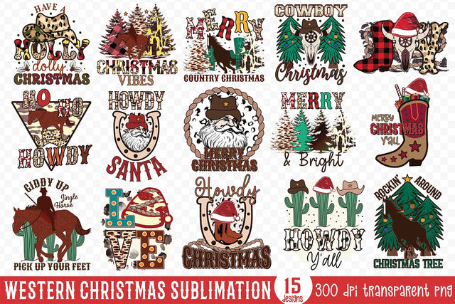 Western Christmas Sublimation Bundle Sublimation CraftLabSVG 