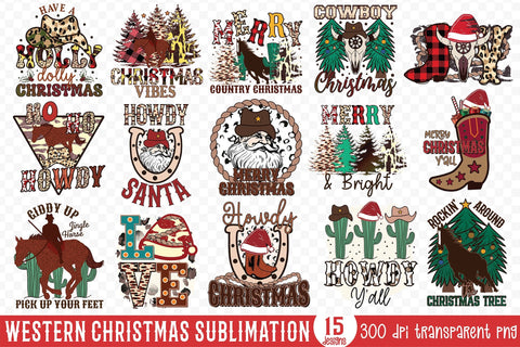 Western Christmas Sublimation Bundle Sublimation CraftLabSVG 