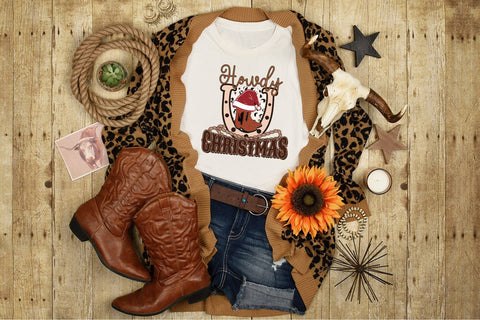 Western Christmas Sublimation - Howdy Christmas Sublimation CraftLabSVG 