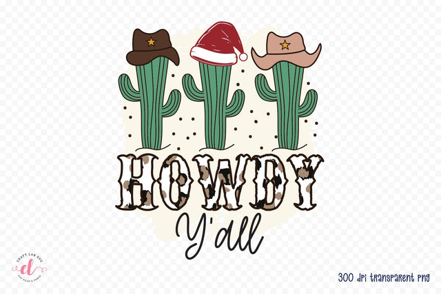 Western Christmas Sublimation, Howdy Y'all Sublimation CraftLabSVG 