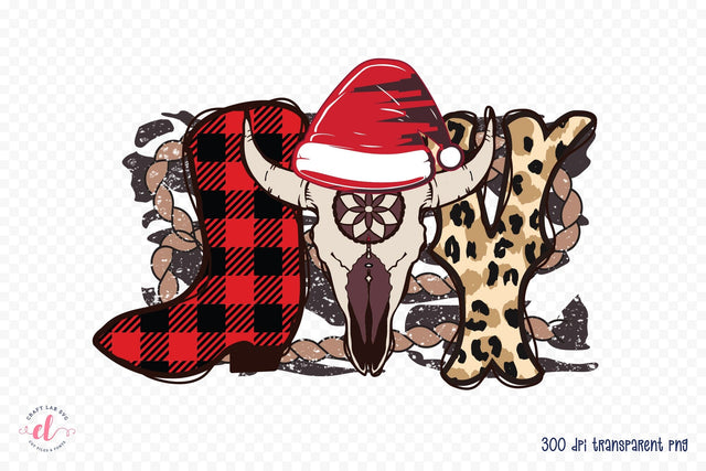 Western Christmas Sublimation - Joy PNG Sublimation CraftLabSVG 