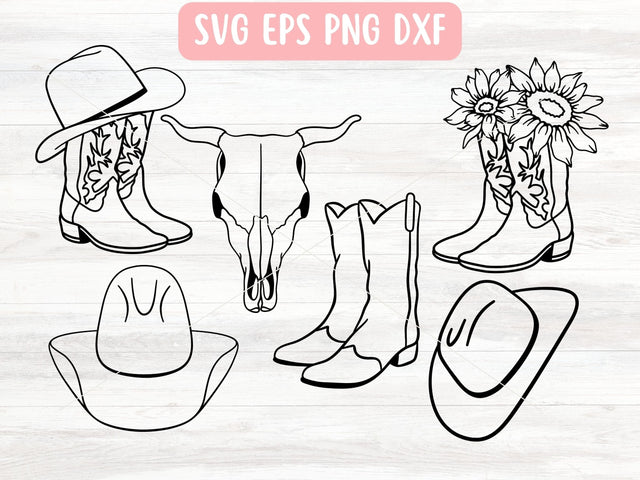 Western Cowboy Bundle SVG Cut Files for Cricut or Silhouette SVG Apple Grove Designs 