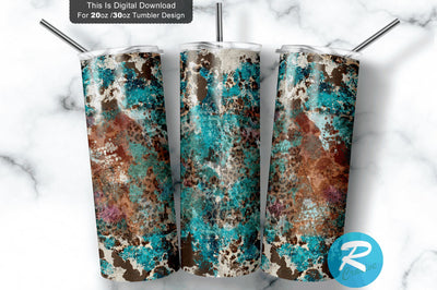 Western Cowhide 20 oz / 30 oz Tumbler PNG Sublimation Regulrcrative 