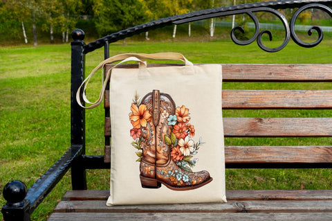 Western Floral Boots Sublimation Clipart Bundle Sublimation Regulrcrative 