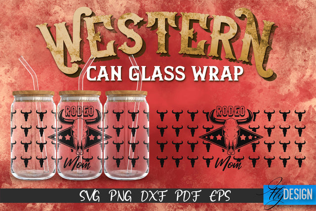 Western Glass Can Wrap SVG | 16 oz Libbey Glass Can Wrap SVG | Cowboy Glass Can | Wrap Template | 16 oz glass can wrap | Beer Can Glass Wrap SVG Fly Design 