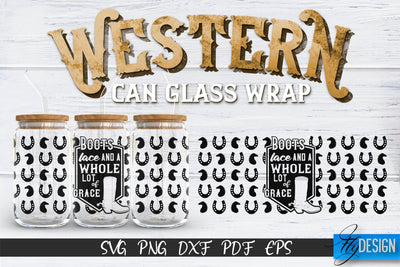 Western Glass Can Wrap SVG | 16 oz Libbey Glass Can Wrap SVG | Cowboy Glass Can | Wrap Template | 16 oz glass can wrap | Beer Can Glass Wrap SVG Fly Design 