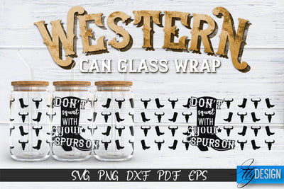 Western Glass Can Wrap SVG | 16 oz Libbey Glass Can Wrap SVG | Cowboy Glass Can | Wrap Template | 16 oz glass can wrap | Beer Can Glass Wrap SVG Fly Design 