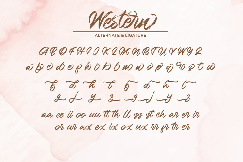Western Cursive Script Western - Handbrush Script Font - So Fontsy