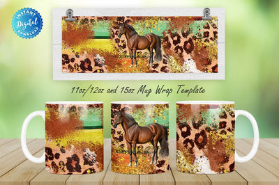Western Horse Coffee 11, 12 & 15 Oz Mug Sublimation Sublimation Regulrcrative 
