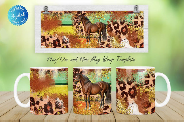 Western Horse Coffee 11, 12 & 15 Oz Mug Sublimation Sublimation Regulrcrative 