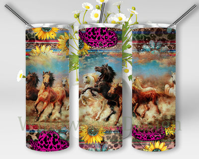 Western Horse Tumbler Design, Aztec Leopard Tumbler Wrap, Horse 20oz Skinny Tumbler, Pink Hat Png, Sunflower Gemstone Sublimation Design, Digital Download Sublimation WillowSageDesign 