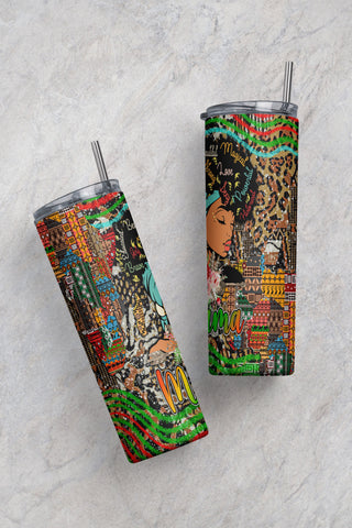 Western Juneteent Afro Bun Mama Tumbler Png Sublimation Design,20oz Skinny Tumbler Png,Juneteenth 1865 Png,Black Mama Png,Afro Png Downloads Sublimation CaldwellArt 