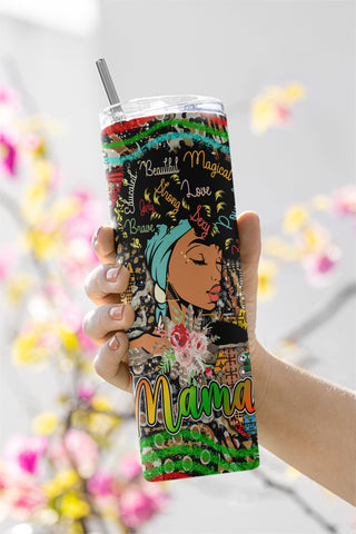 Western Juneteent Afro Bun Mama Tumbler Png Sublimation Design,20oz Skinny Tumbler Png,Juneteenth 1865 Png,Black Mama Png,Afro Png Downloads Sublimation CaldwellArt 
