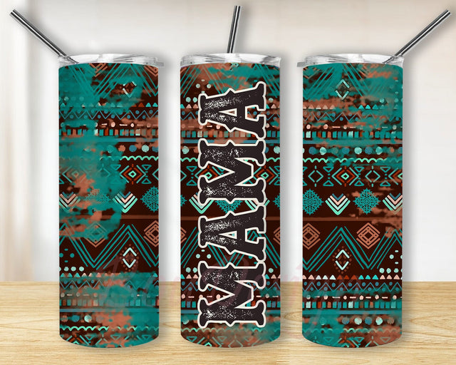 Western Mama 20oz Skinny Png, Western Aztec Tumbler Wrap, Mama Tumbler Design, Western Sublimation Design, Mother's Day Gift, Instant Download Sublimation BouDesign 