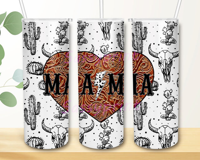 Western MAMA Sublimation Design Western Boho 20 oz Skinny Tumbler Wrap Png Digital Download Sublimation sassyprint 