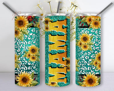 Western Mama Sunflower 20oz Skinny Tumbler, Sunflower Tumbler, Western Design, Tumbler Png, Western Mama Png, Western Sunflower Png Sublimation PixelChick 