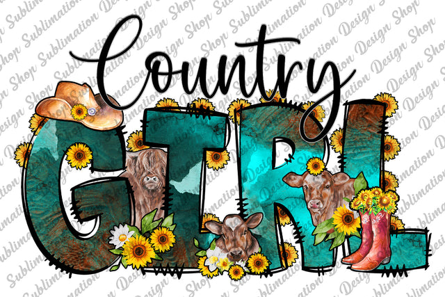 Western Png, Country Girl Png, Cowgirl Png, Cow Png, Tooled Leather Png, Sunflower Png, Farm Girl Png, Sublimation Designs, Digital Download Sublimation SublimationDesignShop 