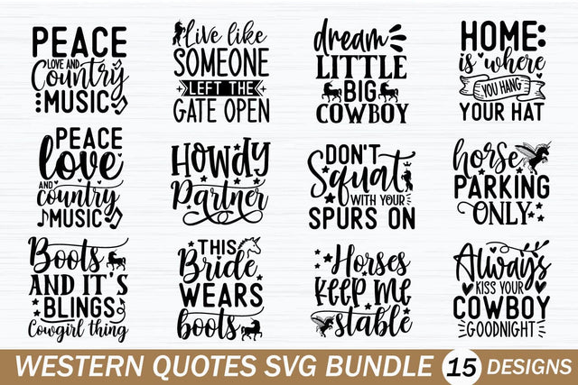 Western Quotes SVG Bundle SVG etcify 