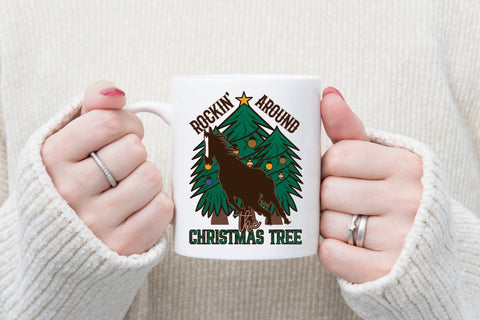 Western Rockin Around the Christmas Tree PNG Sublimation CraftLabSVG 