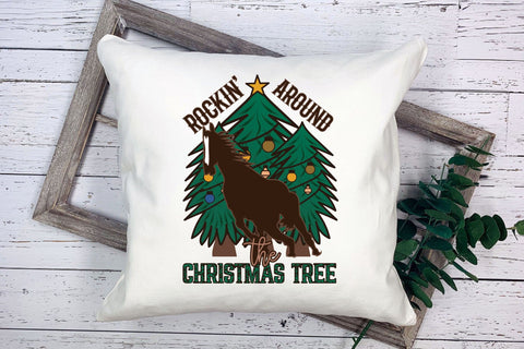 Western Rockin Around the Christmas Tree PNG Sublimation CraftLabSVG 