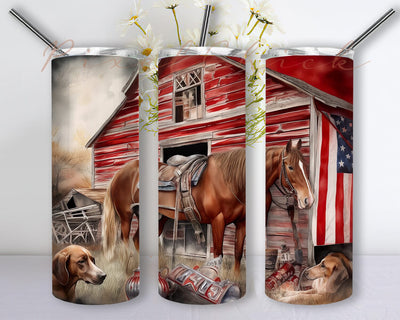 Western Rustic Small Town 20oz Skinny Tumbler Png, Country Colors Tumbler, Hores American Flag Tumbler Wrap, Hores Flag Tumbler, Animal Tumbler, Farm Flag Sublimation PixelChick 