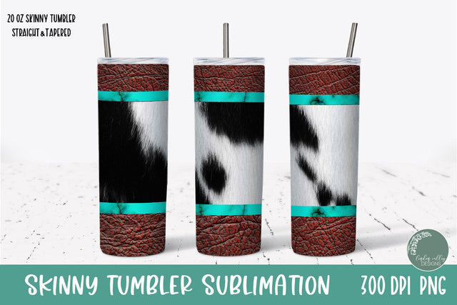 Western Skinny Tumbler PNG-Turquoise Tumbler Wrap PNG Sublimation Linden Valley Designs 