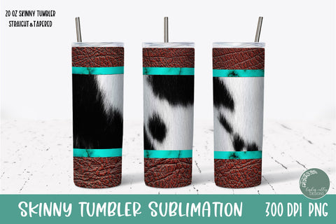 Western Skinny Tumbler PNG-Turquoise Tumbler Wrap PNG Sublimation Linden Valley Designs 