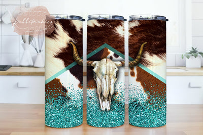 Western Skull Bull Tumbler Wrap, Cowhide Tumbler Wrap Png, Western Tumbler Wrap Png, Country Tumbler Cup, Western Skinny Tumbler Sublimation Rabbitmakies 