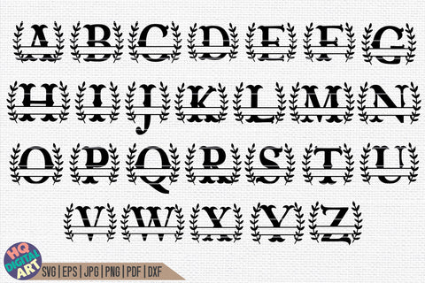 Western Split Monogram Alphabet SVG | 26 Split Letters SVG HQDigitalArt 