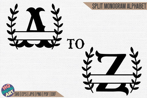 Western Split Monogram Alphabet SVG | 26 Split Letters SVG HQDigitalArt 