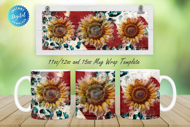 Western Sunflower 11, 12 & 15 Oz Mug Sublimation Sublimation Regulrcrative 