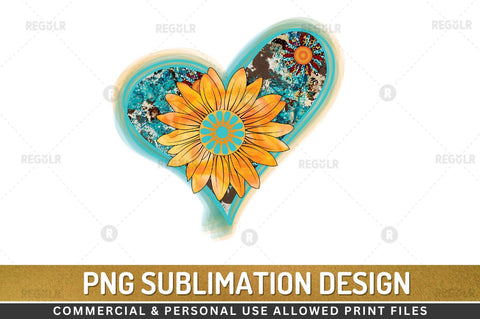 Western Sunflower Love SVG Sublimation Regulrcrative 