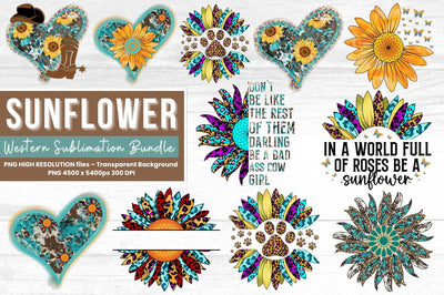 Western Sunflower Sublimation Bundle Sublimation Regulrcrative 