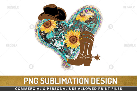 Western Sunflower with hat SVG Sublimation Regulrcrative 