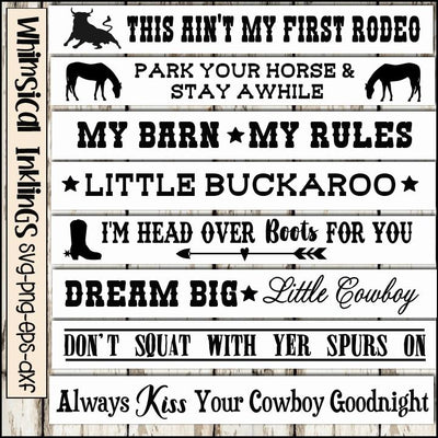 Western SVG Sign Bundle SVG Whimsical Inklings 