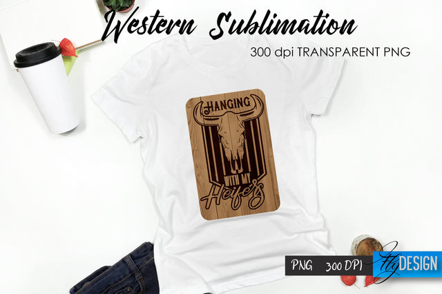 Western T-Shirt Sublimation. Cowboy T-Shirt Design v.17 Sublimation Fly Design 