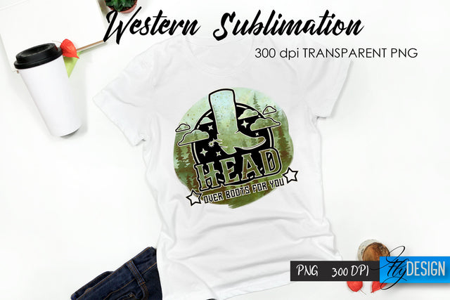 Western T-Shirt Sublimation. Cowboy T-Shirt Design v.18 Sublimation Fly Design 