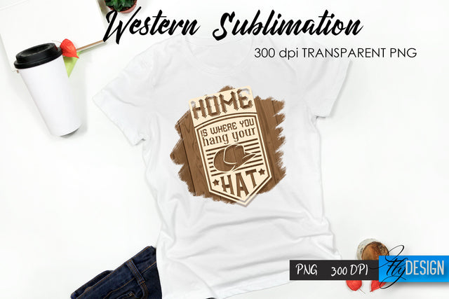 Western T-Shirt Sublimation. Cowboy T-Shirt Design v.19 Sublimation Fly Design 