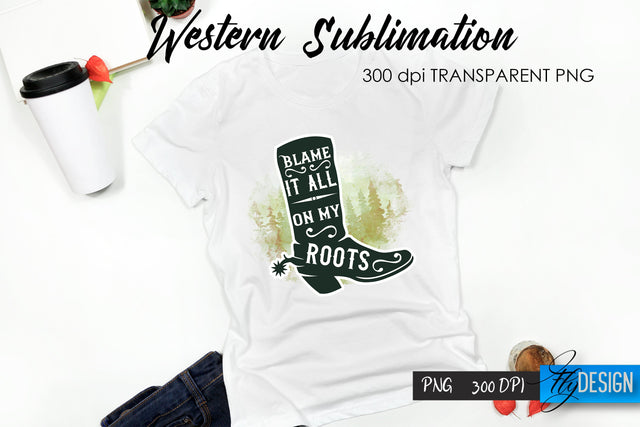 Western T-Shirt Sublimation. Cowboy T-Shirt Design v.2 Sublimation Fly Design 