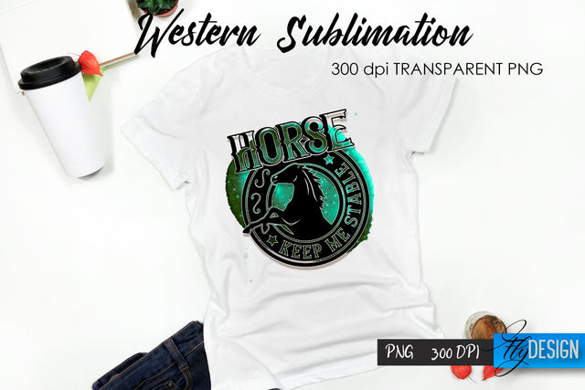 Western T-Shirt Sublimation. Cowboy T-Shirt Design v.21 Sublimation Fly Design 
