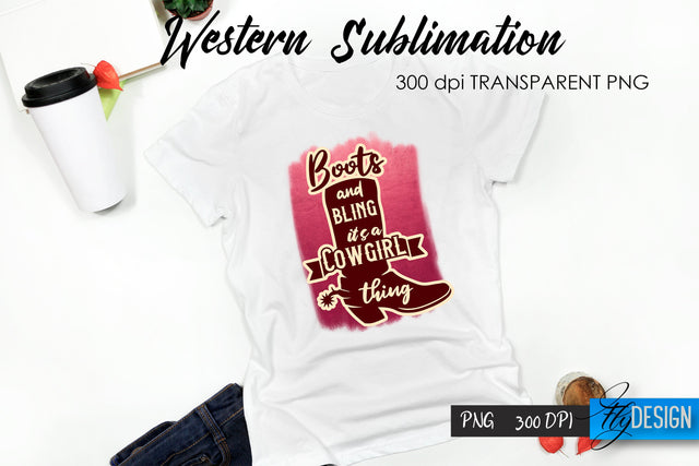 Western T-Shirt Sublimation. Cowboy T-Shirt Design v.3 Sublimation Fly Design 