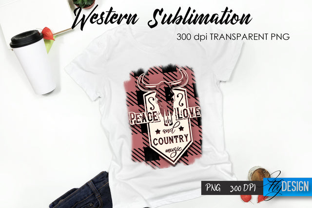 Western T-Shirt Sublimation. Cowboy T-Shirt Design v.33 Sublimation Fly Design 