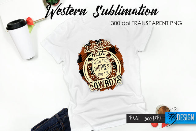 Western T-Shirt Sublimation. Cowboy T-Shirt Design v.36 Sublimation Fly Design 