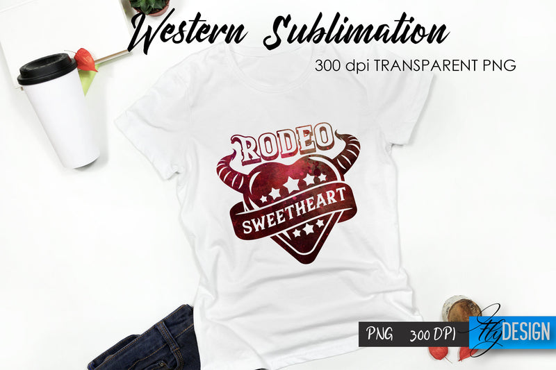 Western T-Shirt Sublimation. Cowboy T-Shirt Design v.42 Sublimation Fly Design 