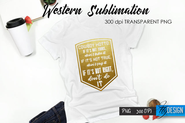 Western T-Shirt Sublimation. Cowboy T-Shirt Design v.7 Sublimation Fly Design 