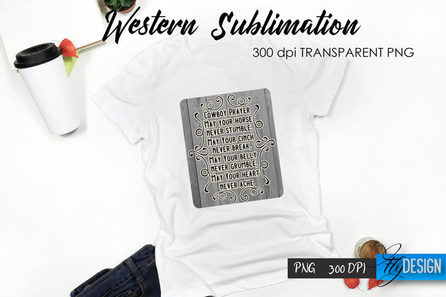 Western T-Shirt Sublimation. Cowboy T-Shirt Design v.8 Sublimation Fly Design 