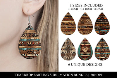 Western Teardrop Earring Sublimation Bundle Sublimation BijouBay 